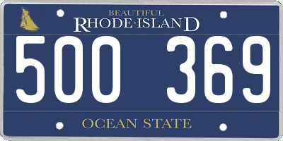 RI license plate 500369