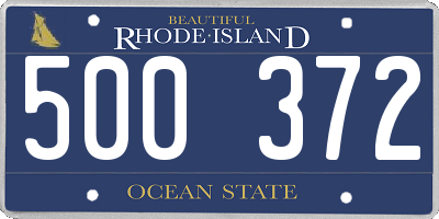 RI license plate 500372