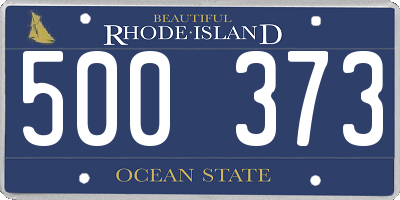 RI license plate 500373