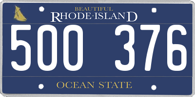 RI license plate 500376