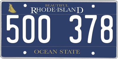 RI license plate 500378
