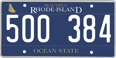 RI license plate 500384