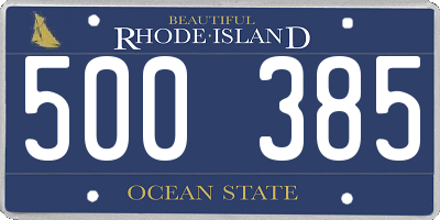RI license plate 500385