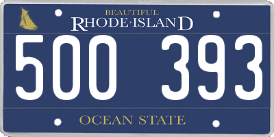 RI license plate 500393
