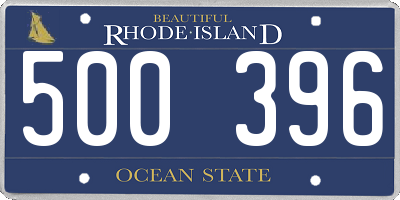 RI license plate 500396