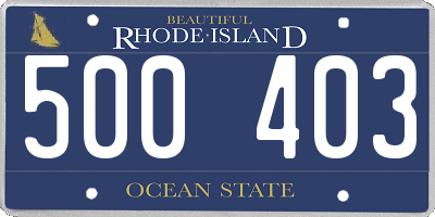 RI license plate 500403