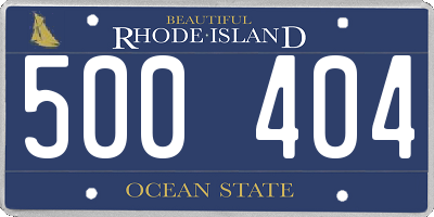 RI license plate 500404