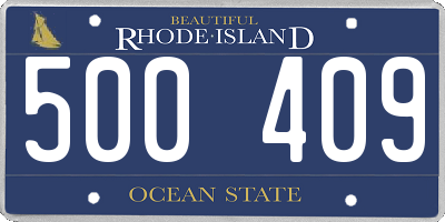 RI license plate 500409