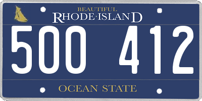 RI license plate 500412