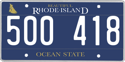 RI license plate 500418