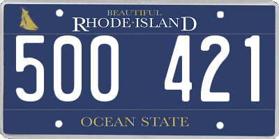 RI license plate 500421