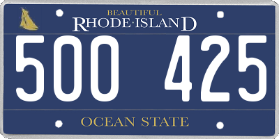 RI license plate 500425