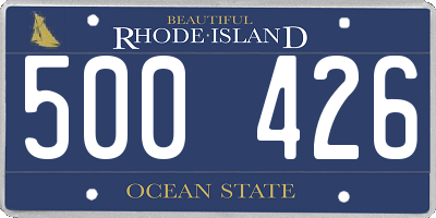 RI license plate 500426