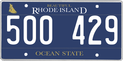 RI license plate 500429