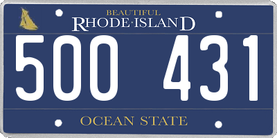 RI license plate 500431