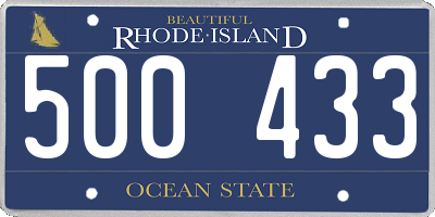 RI license plate 500433