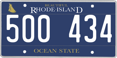 RI license plate 500434
