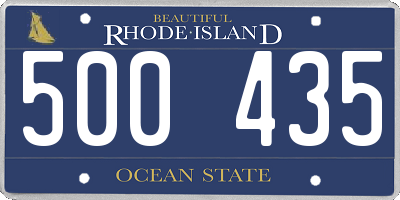 RI license plate 500435