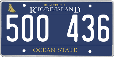 RI license plate 500436