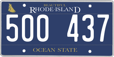 RI license plate 500437