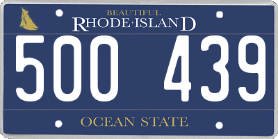 RI license plate 500439