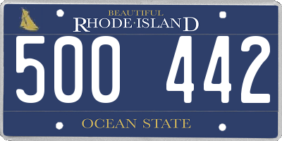 RI license plate 500442