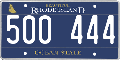 RI license plate 500444