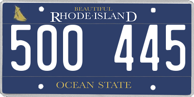 RI license plate 500445