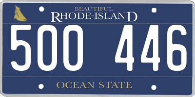 RI license plate 500446