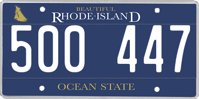 RI license plate 500447