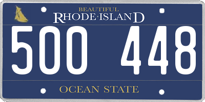RI license plate 500448