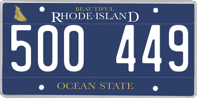 RI license plate 500449