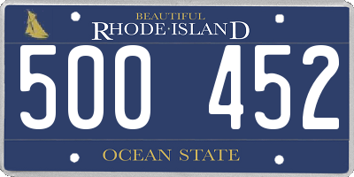 RI license plate 500452