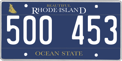 RI license plate 500453