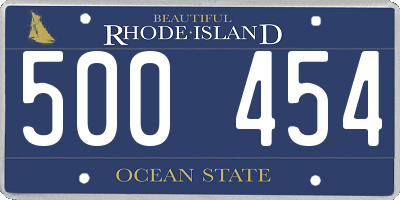 RI license plate 500454
