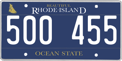 RI license plate 500455