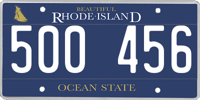 RI license plate 500456