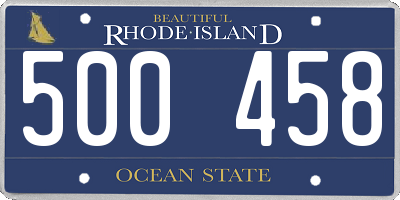 RI license plate 500458