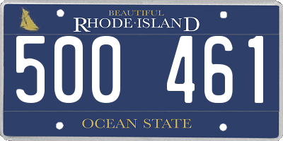 RI license plate 500461