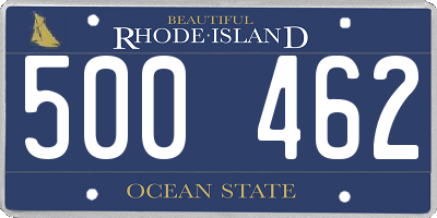 RI license plate 500462