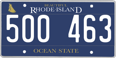 RI license plate 500463