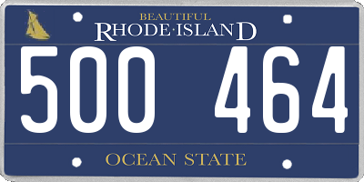 RI license plate 500464