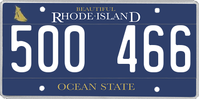 RI license plate 500466