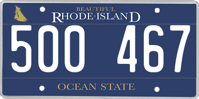 RI license plate 500467