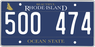 RI license plate 500474