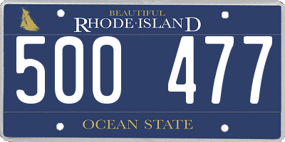 RI license plate 500477