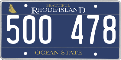 RI license plate 500478