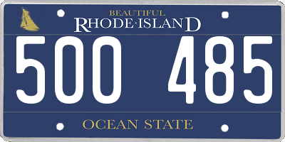 RI license plate 500485