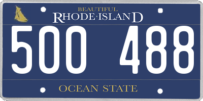 RI license plate 500488