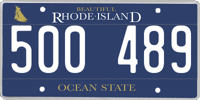 RI license plate 500489